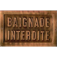 SELECTION HYDRALIANS - Plaque d'information fontaine "baignade interdite" 14 x 9 cm | HYDRALIANS